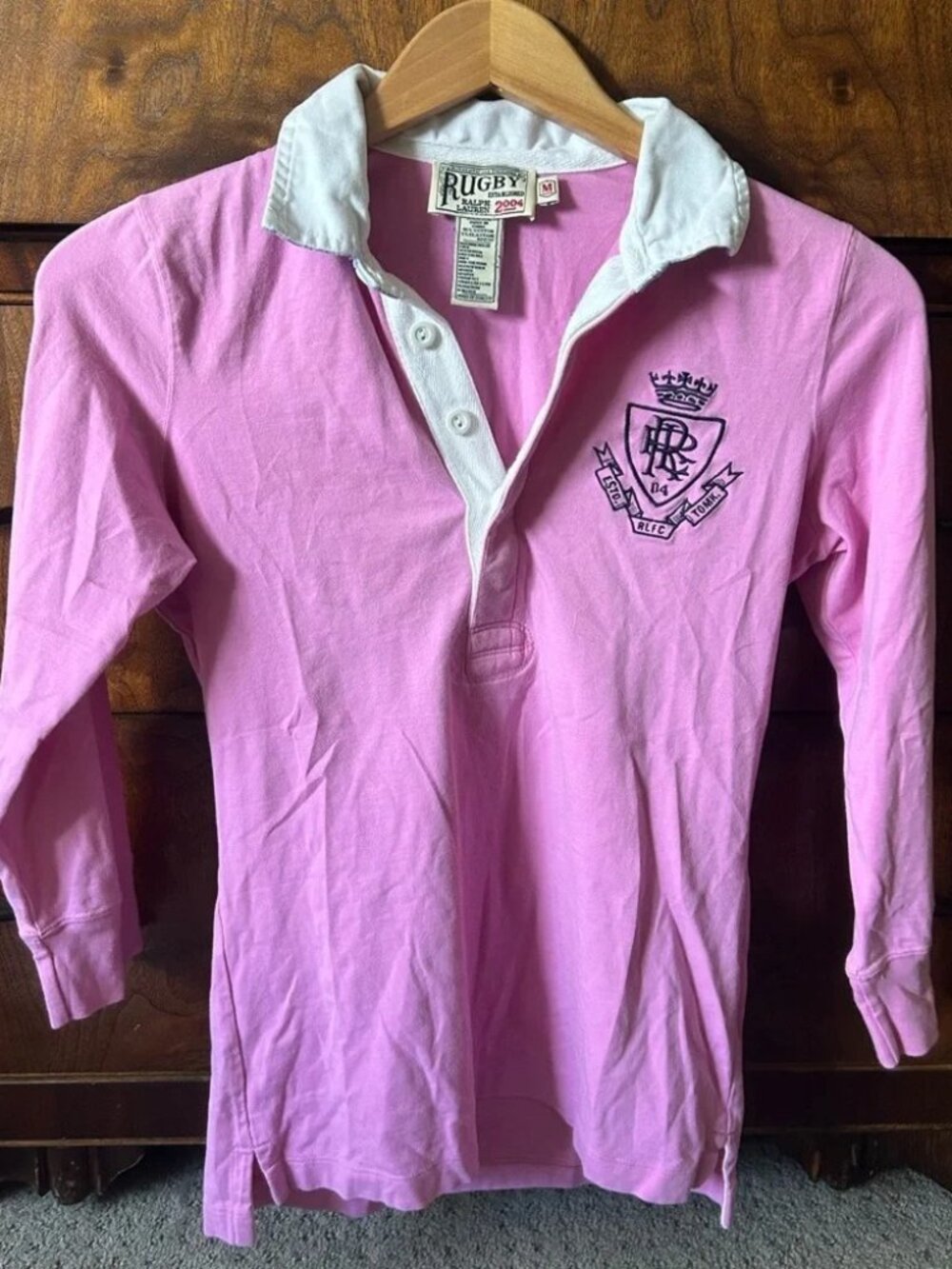 Classic Rugby Ralph Lauren Pink Crest Rugby Polo - Picture 1 of 6